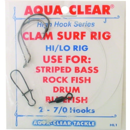 Aqua Clear ST-1H Striped Bass Drum Hi-Lo Clam Rig 2-7/0 Cir