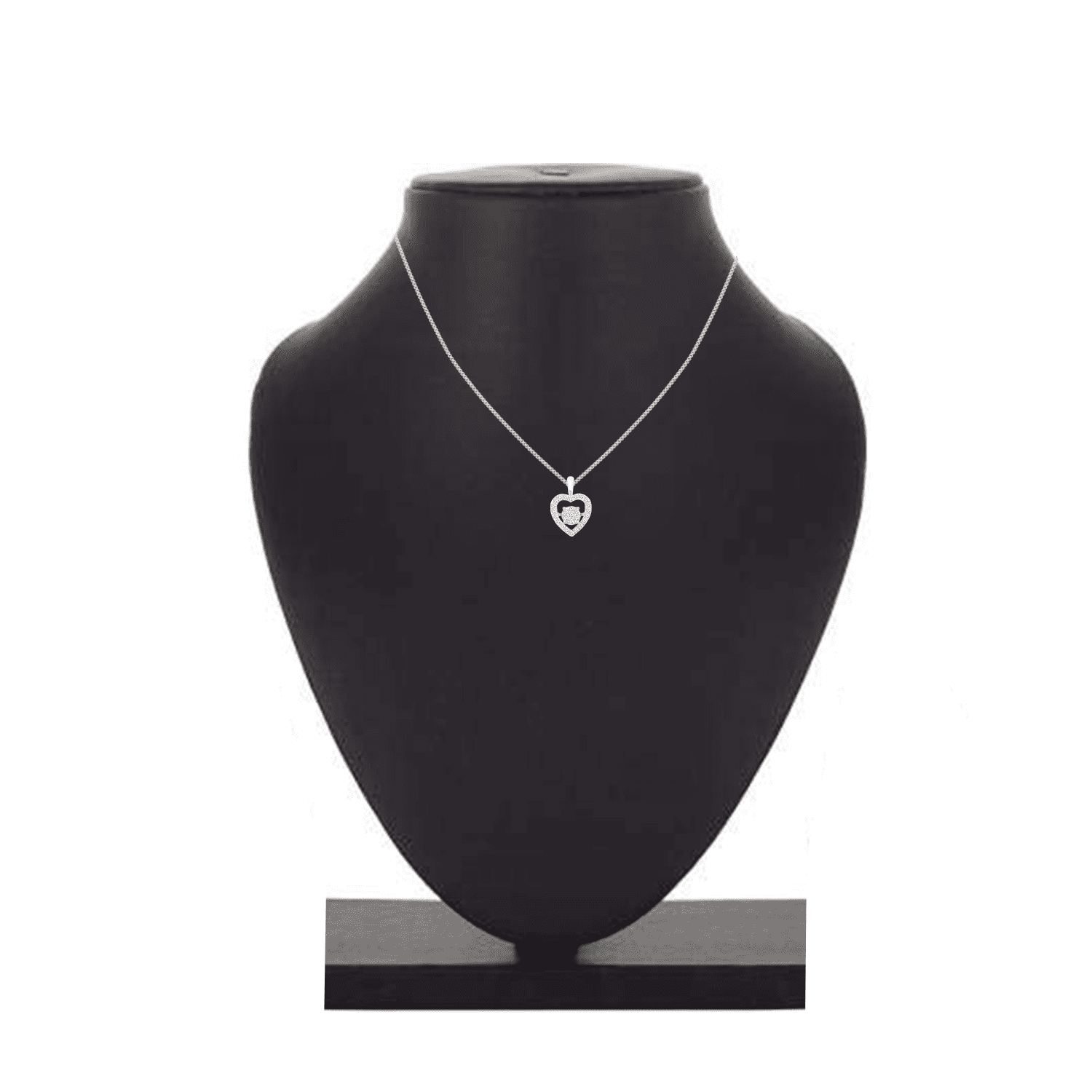 Brilliance Fine Jewelry Heart 1/3 Carat Lab Grown Diamond Dancing Pendant Necklace in Sterling Silver