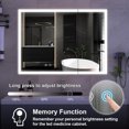 thumbnail image 5 of Jarbalai Bathroom Medicine Cabinet with Mirror and Lights, 39" x 23" Wall Mounted LED Storage Cabinet, Anti-Fog Dimmable Touch Sensor, Memory Function, Black, 5 of 10