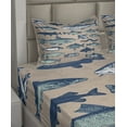thumbnail image 2 of Ambesonne Fish Fitted & Top Sheet Set with Shams, Vintage Seafood Composition, Multicolor, 2 of 4