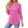 thumbnail image 3 of Fantaslook Womens 3/4 Sleeve Shirts with Buttons Dressy Casual Blouses Tunic Tops Fall Clothes, 3 of 9