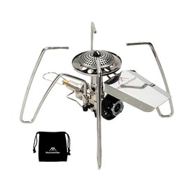 Réchaud Camping 2 Brûleurs Portable à Gaz Avec Allumage Piezo Et Mallette