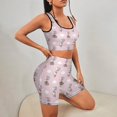 thumbnail image 4 of Hello Kitty Workout Outfits Sets for Women 2 Piece Crop Tank High Waist Shorts Yoga Outfits, 4 of 7