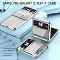 thumbnail image 5 of Compatible with Samsung Galaxy Z Flip 4 Case with Built-in Screen Protector, Hinge Protection Shockproof Anti-Scratches Electroplated Case Phone Cover Casefor Samsung Galaxy Z Flip 4 5G Silver, 5 of 7