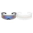 thumbnail image 1 of BELOVING 2Pack Funny Alien Narrow Wrap Sunglasses Rave Mirrored Glasses Costume, 1 of 10