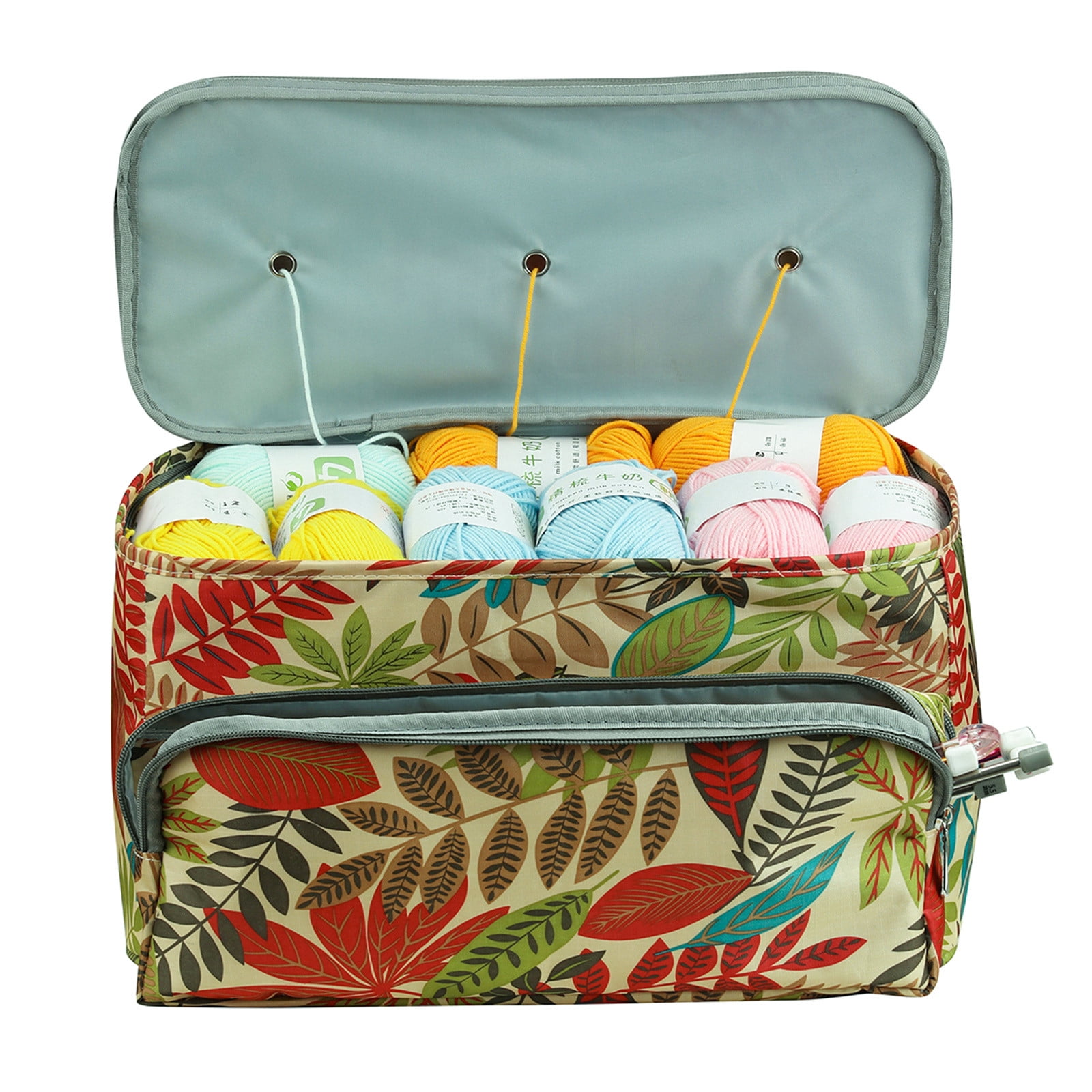 Empty Knitting Tote Yarn Storage Case Carrying Knitting Needles Crochet Hooks Sewing Accessories