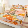 thumbnail image 7 of jejeloiu Cartoon Gnome Queen Sheet Sets,Happy Fall Yall Flat Sheet,Orange Pumpkin Maples Queen Fitted Sheet For Girls Boys Kids,Luxury Bedroom Decor,4 Pieces, 7 of 7