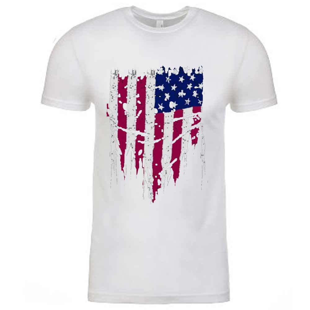 Mens American Flag T-Shirt Distressed Tee 4th July Patriotic USA ...