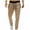 Khaki, variant on Buigttklop Mens Pants Men Solid Casual Elastic Waist with Pocket Trousers Sport Pants