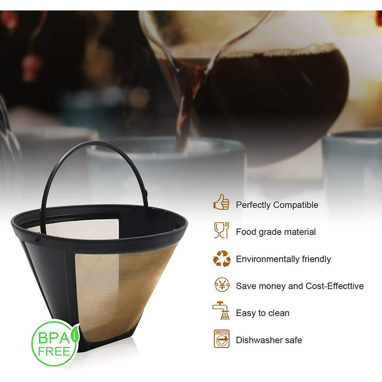  Aieve Reusable Coffee Filter Compatible with Ninja Dual Brew  Pro Coffee Maker CFP301 CFP201 CFN601, Coffee Filters #4 Permanent Cone  Coffee Basket: Home & Kitchen