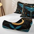 thumbnail image 4 of jejeloiu Wild Animals Moth Quilt King For Girls,Bohemian Exotic Style King Coverlet Set,Black Teal Gold,3-Piece, 4 of 7