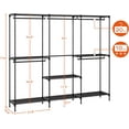thumbnail image 5 of Clothes Rack, Portable Closet, 80.7 Inch Extra Large Capacity Wardrobe Closet, Clothes Storage Organizer with Shelves and 5 Hanging Rods, Easy to Assembly,, 5 of 7