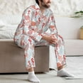 thumbnail image 7 of Kdxio Tropical Corals Seahorse Men’s Pajama Set Pajamas For Men 2 Piece PJ Set with Men Pajama Pants and Long Sleeve T-Shirt Lounge Set-Medium, 7 of 7