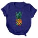 thumbnail image 1 of Gibobby Playera de Manga Corta con Cuello Redondo Mujeres Casual Piña Impresión Mangas Cuello Redondo Camiseta Suelta Blusa Tops(Azul,CH), 1 of 4