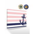 thumbnail image 2 of Anchor Pink Wall Art for Living Room,Canvas Picture Wall Decor for Bathroom Bedroom,Modern Navy Blue White Striped Nautical Painting Artwork for Office Kitchen Hallway Dining Room Home Decor 20"x24", 2 of 8