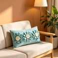 thumbnail image 2 of Textured Floral Throw Pillow, Handmade Petal Flower Cushion With Coastal Style Design, Decorative Accent Pillow For Sofa Bedroom Farmhouse Home Decor, pillows, 2 of 6