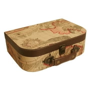 Large Map Faux Leather Suitcase