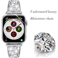 thumbnail image 2 of REQO Bands Compatible with iWatch 38mm 42mm 40mm 44mm 41mm 45mm 49mm, Bling Diamond Rhinestone Metal Replacement Strap for Apple Watch Series 9/8 / 7/6 / 5/4 / 3 / SE/Ultra Women Men, 2 of 7
