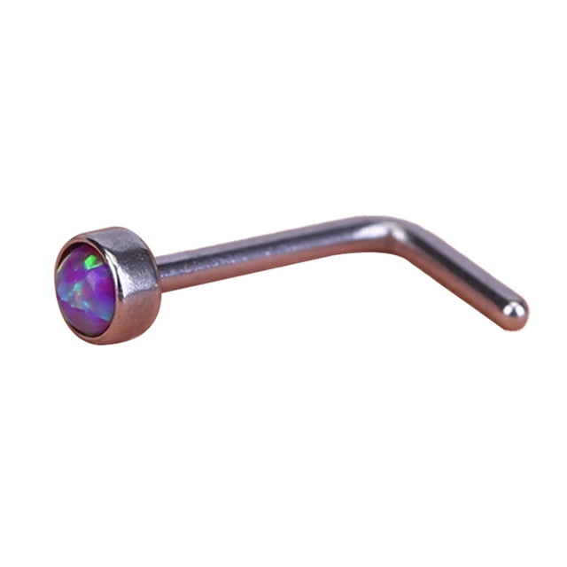 ziyahi Clous de Nez Style Simple Femme Habillage Décoration Mode Accessoire Acier Inoxydable Bijou en Forme de L Vis Type 3 Type 8 1ensemble