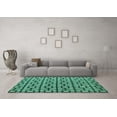 thumbnail image 3 of Ahgly Company Indoor Rectangle Oriental Turquoise Blue Modern Area Rugs, 4' x 6', 3 of 4