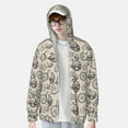 thumbnail image 2 of Saiise Compass And Mountains In Bicycle Wheels Pattern Sun Protection Hoodie for Men and Women, Lightweight Quick-Dry Windproof with Hood and Zip-X-Large, 2 of 7