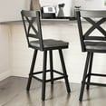 thumbnail image 6 of Amisco Jasper 26 In. Swivel Counter Stool - Grey Distressed Wood / Black Metal, 6 of 10