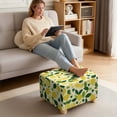thumbnail image 3 of Xoenoiee Lemon Heart Leaves Print Ottoman Covers Square, Stretch Ottoman Slipcover Washable Footstool Slipcover Pouffe Cover, Furniture Protector for Sofa Storage, L, 3 of 7