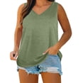 thumbnail image 3 of TAGOLD Womens Round-Neck Tank Top Plus Size Solid Color Round Neck Loose Casual Tank Top, 3 of 5