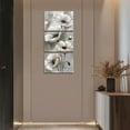 thumbnail image 3 of JANS.NO1 3 Pieces Poppy Wall Art Gray and White Floral Canvas Prints White Poppy Flower Picture Rustic Vintage Painting for Hallway Office Bathroom Decor (Black, (16.00" x 24.00" x 3PCS)), 3 of 7