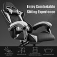 thumbnail image 3 of Bigzzia High-Back Gaming Chair PC Office Chair Computer Racing Chair PU Desk Task Chair Ergonomic Executive Swivel Rolling Chair with Lumbar Support for Back Pain Women, Men (White), 3 of 6