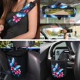thumbnail image 3 of Uorisanigo Blue Butterfly 15Pcs Car Seat Covers Font Rear Set with Steering Wheel Cover,Seatbelt Pads,Car Trash Can,Air Vent Pouch,Rearview Mirror Cover,Car Coasters,Interior Accessories Set, 3 of 7