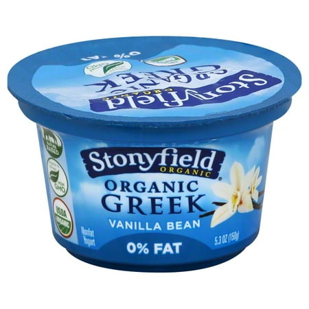 Stonyfield Organic Greek Vanilla Bean Nonfat Yogurt, 5.3 Oz.