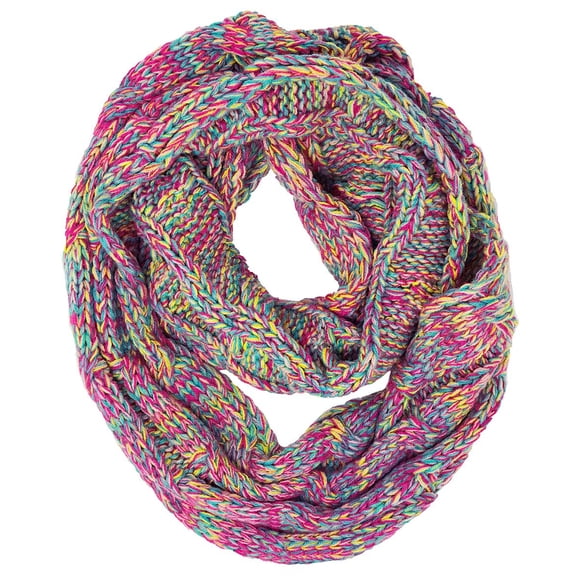 Funky Junque Kids Winter Infinity Scarf – Toddler & Baby Neck Warmer for Ages 1–6, Soft Acrylic Girls Scarf, Cozy Cold Weather Accessory - Rainbow #11