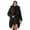 Black, variant on Women Long Knee Length Padded Coat Slim Fit Hooded Casual Jacket for Cold Weather Outerwear XXL Size Red