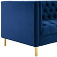 thumbnail image 3 of Modway Delight Tufted Button Performance Velvet Stainless Steel Sofa in Navy, 3 of 7