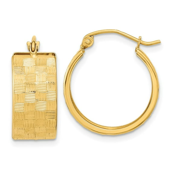 Primal Gold 14 Karat Yellow Gold Diamond-cut Hoop Earrings