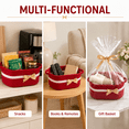 thumbnail image 7 of Small Woven Rope Storage Basket Empty Gift Basket with Ribbons and Gift Bags for Towels, Snacks, Small Items, Rectangle Shelf Basket for Bathroom Home Décor（Red）, 7 of 7