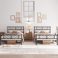thumbnail image 2 of Fullfurnique Minimalist Metal Platform Bed with Arrow Design Headboard for Adults, Twin, Black, 2 of 8