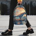 thumbnail image 2 of Easygdp Forest Lake White Horse Mochila Ligera de 15 Pulgadas para Estudiantes, Mochila Cómoda para la Escuela y Viajes, Correas Ajustables, 2 of 6