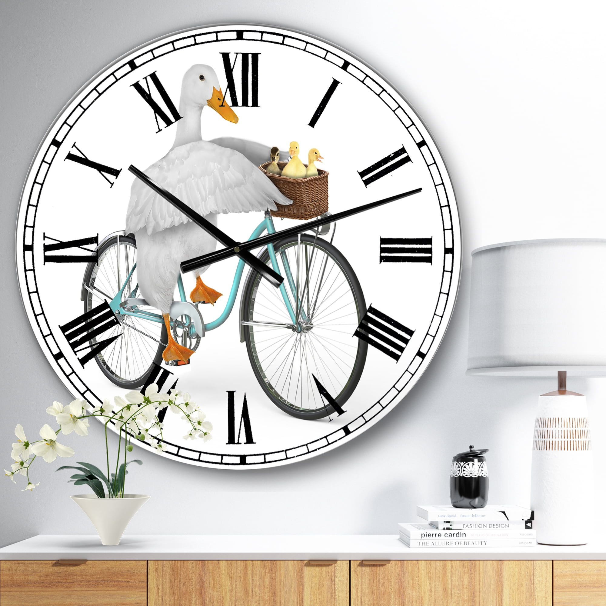 Designart 'Riding Bikes' Large Modern Wall Clock