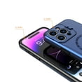 thumbnail image 2 of For iPhone 14 PRO MAX 6.7" Magnetic Ring Circle Camera Cap KickStand Hybrid UV Paint Matte Finish Case - Blue, 2 of 4