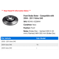 thumbnail image 2 of Front Brake Rotor - Compatible with 2004 - 2011 Volvo S40 2005 2006 2007 2008 2009 2010, 2 of 2