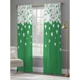 thumbnail image 4 of Saint Patrick's Day Sheer Curtains 108 Inch Length 2 Panels Set Window Treatments, Spring Lucky Grasses Falling Rod Pocket Semi Curtains for Living Room/Bedroom/Kitchen Décor, 104"W x 108"L, 4 of 7