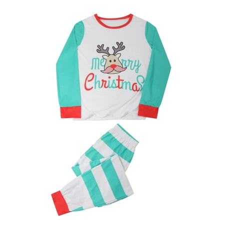 

Honeeladyy Christmas Family Pajamas Woman Christmas Fashion Cute Print Top Pants Suit Family Parent-child Wear Mom Green Sales Online