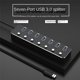 thumbnail image 2 of USB 3.0 Power Adapter 7 Ports Aluminum Alloy Splitter Hub USB Hub 3.0 USB Multi Extender Switch 1.2M, 2 of 5