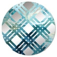 thumbnail image 2 of Designart "Swirling Serenity in Aqua Blue and White IV" Abstract Spirals Plaid Round Wall Mirror - Abstract Oval Printed Decorative Mirror - Multiple Color Options, 2 of 5