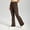 Brown, variant on Women's Fleece Lined Flare Pants, High Waisted Stretch Casual Pants with Zipper Pockets, Soft Warm Bootcut Pants for Fall Winter