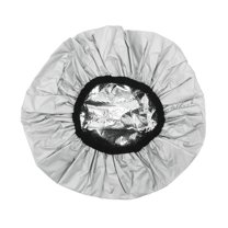 Unique Bargains 1 Pc Women Portable Shower Cap for Bathroom Hotel Vacation Business Travel Gray Satin EVA