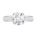 thumbnail image 5 of Rosec Jewels Lab Grown Diamond Engagement Ring with Side Stones - 2 Ct - 8 mm - EF-VS Quality, 925 Sterling Silver, US 4.00, 5 of 9