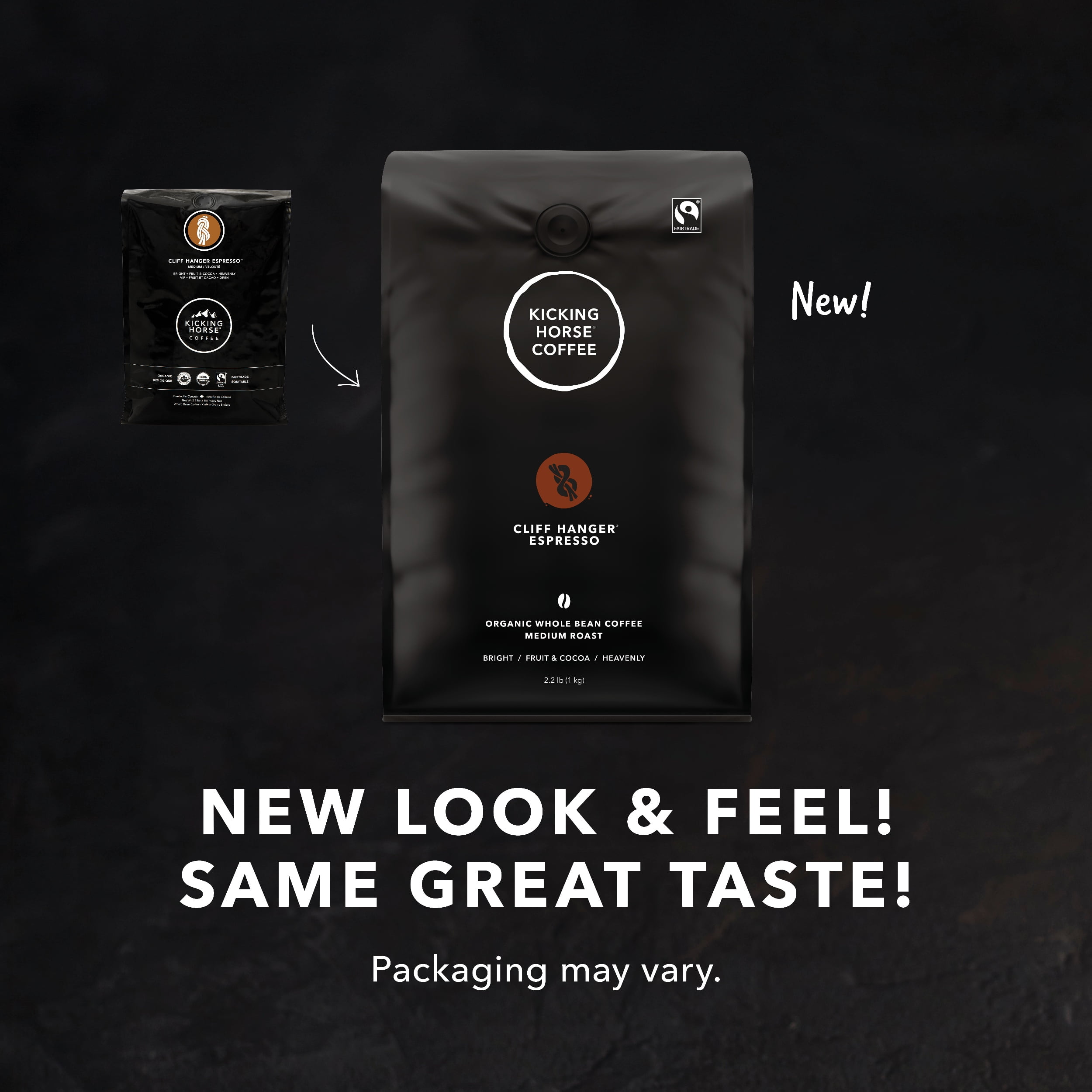 Kicking Horse Coffee, Cliff Hanger Espresso, Medium Roast, Whole Bean, 2.2 lb Bag (Pack of 6)
